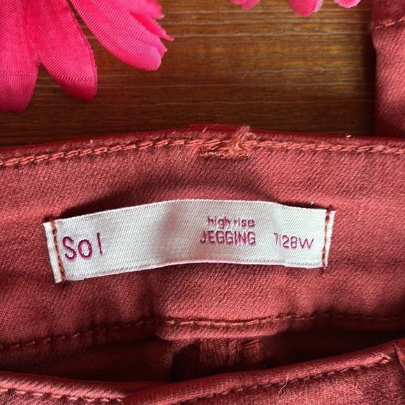 SO high rise burnt orange twill legging skinny pants juniors size 7/28W - Picture 10 of 13